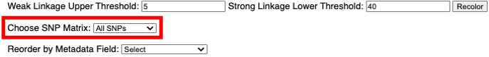an image of SNP heatmap subtype options