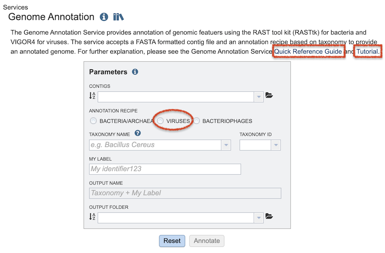 BV-BRC Genome Annotation Service