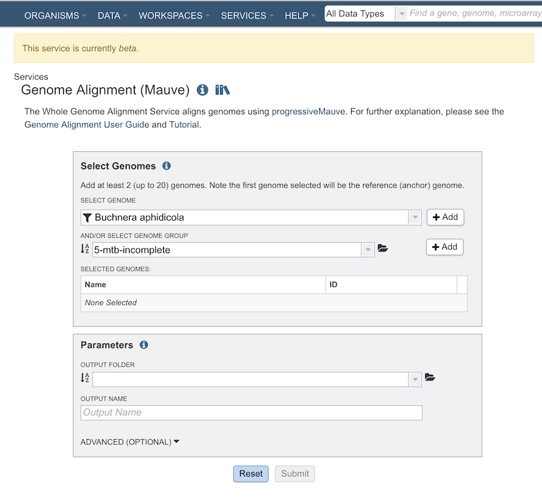 Genome Alignment Submission Form