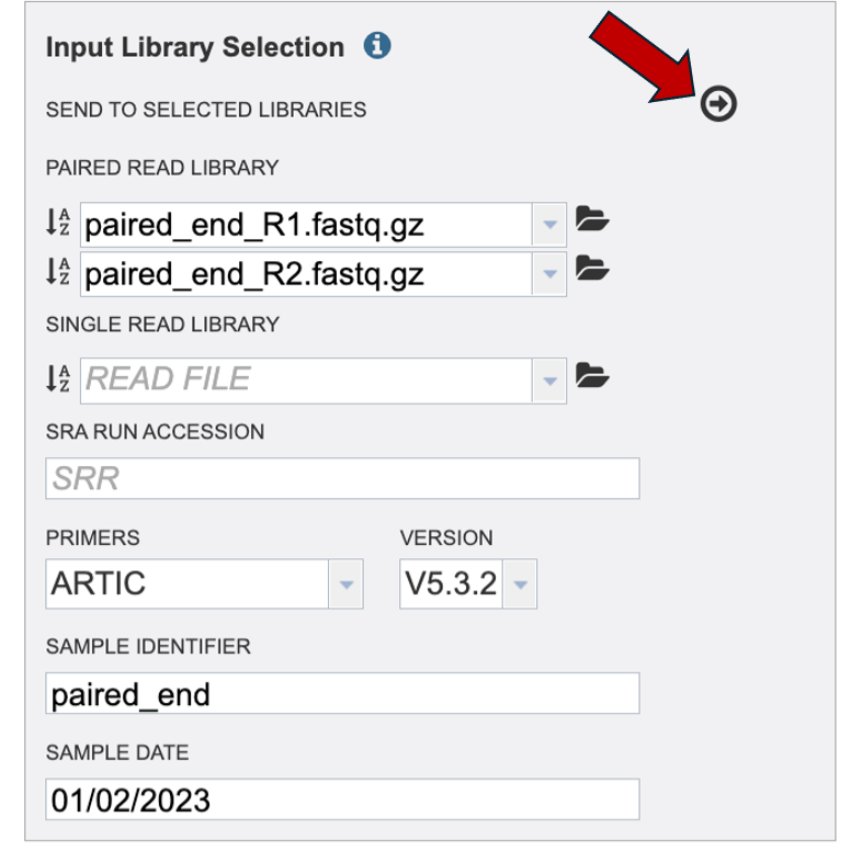 An image of the selected reads button.
