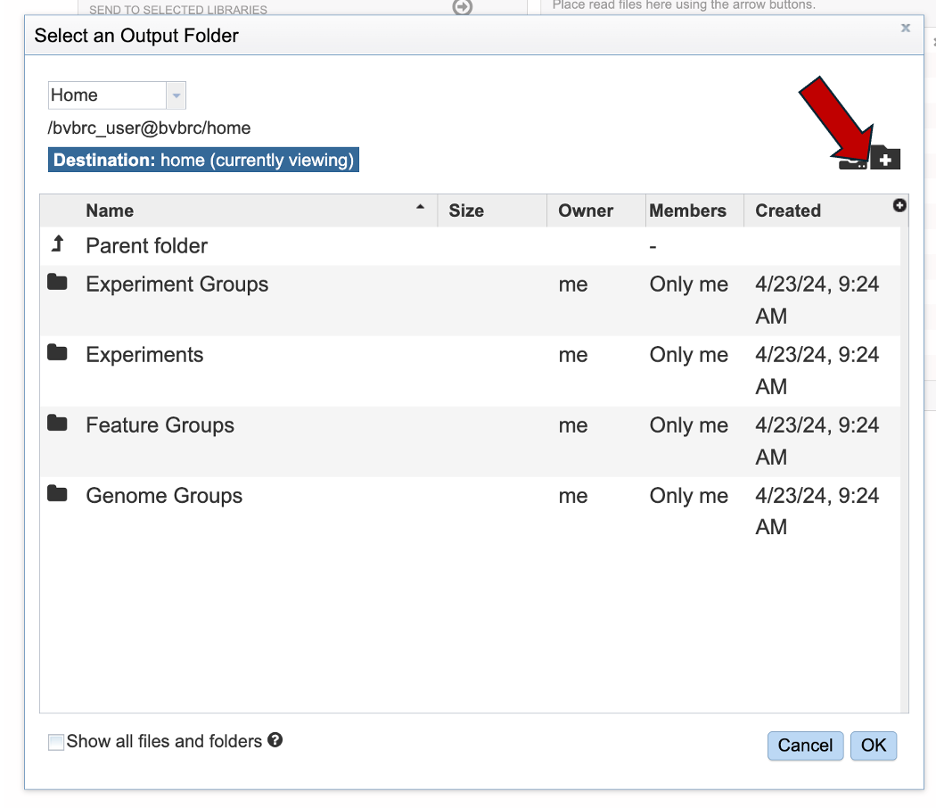 An image of the new folder icon.
