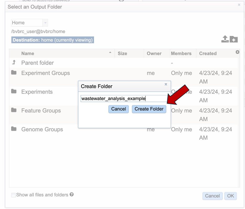 An image of the create folder button.