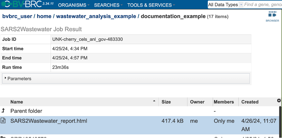 An image of the top of the job results landing page.