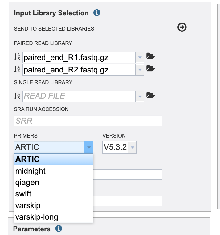 An image of primer and version drop down