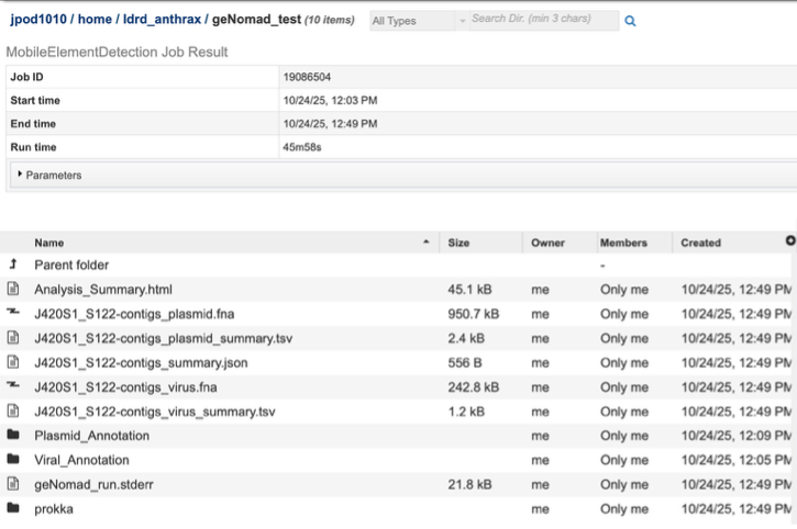 Mobile Element Detection Service Results