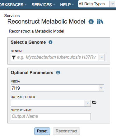 Model Reconstruction Input Form