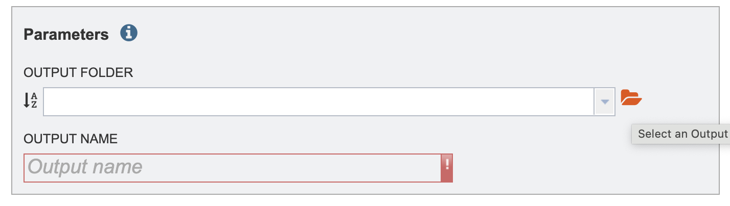 Select output folder