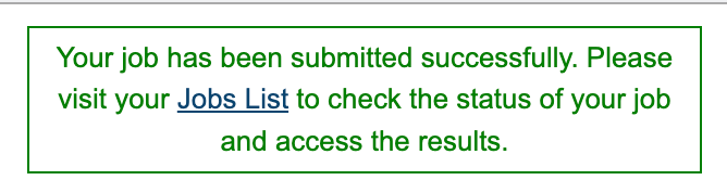 Job Submission Message