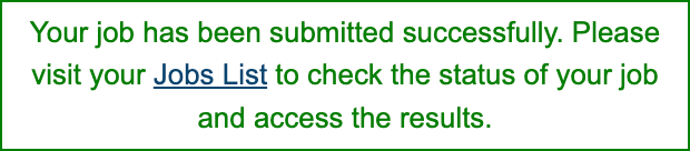 Job Submission Message