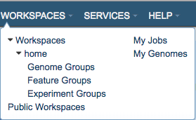 Workspaces Menu